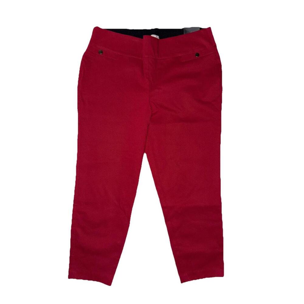 NEW Maurice’s Women’s Red Midrise Cropped  Pants XL Pull On Christmas Career